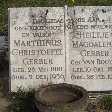 GERBER Marthinus Christoffel 1881-1956 &amp; Heiltje Magdalena VAN ROOYEN 1891-1960
