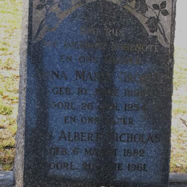 GROBLER ? Albert Nicholas 1882-1961 &amp; Anna Maria 1897-1954