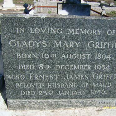 GRIFFIN Ernest James -1956 :: GRIFFIN Gladys Mary 1894-1954