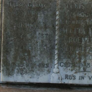 GROENEVELD Jurriaan 1876-1954 &amp; Aletta Maria DU PLESSIS 1881-1952