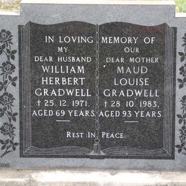 GRADWELL William Herbert -1971 &amp; Maud Louise -1983