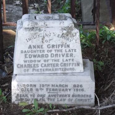 GRIFFEN Anne nee DRIVER 1826-1916