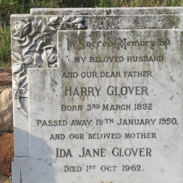 GLOVER Harry 1892-1950 &amp; Ida Jane -1962