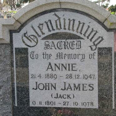 GLENDINNING John James 1891-1978 &amp; Annie 1889-1947
