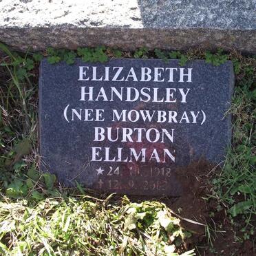 HANDSLEY Elizabeth nee MOWBRAY :: ELLMAN Burton 1912-2002