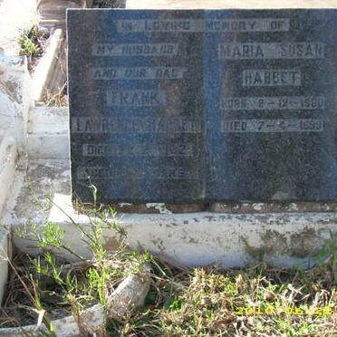 HABBET Frank Lawrence -1952 &amp; Maria Susan 1900-1959