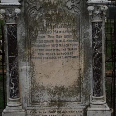 HAMILTON Caroline Elizabeth nee VAN DER BERG -1900