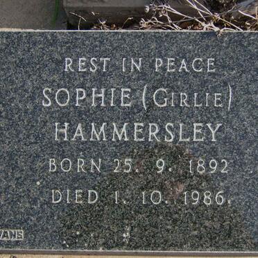 HAMMERSLEY Sophie 1892-1986