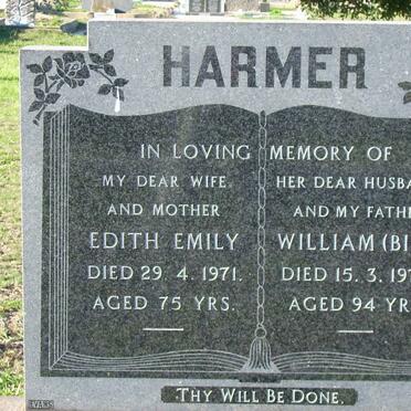 HARMER William -1979 &amp; Edith Emily -1971