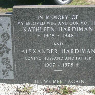 HARDIMAN Alexander 1907-1978 &amp; Kathleen 1908-1948 