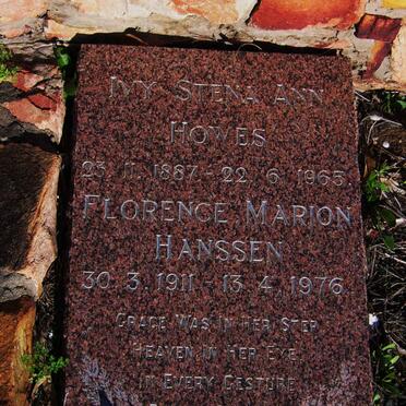 HOWES Ivy Stena Ann 1887-1965 :: HANSSEN Florence Marion 1911-1976