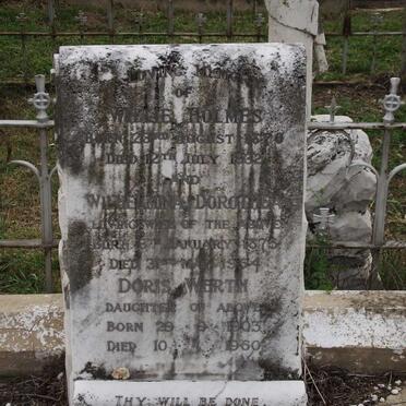 HOLMES Willie 1870-1932 &amp; Wilhelmina Dorothea 1875-1954 :: WERTH Doris 1903-1960