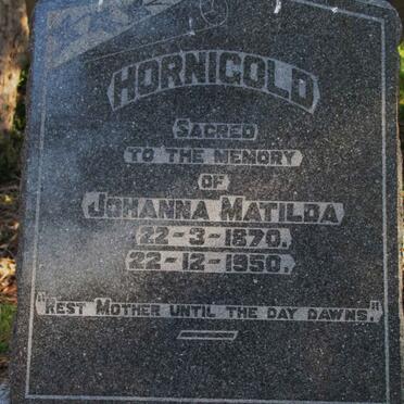 HORNIGOLD Johanna Matilda 1870-1950