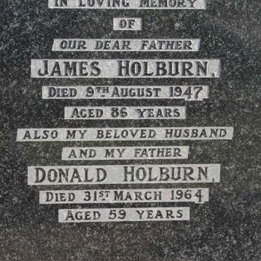 HOLBURN James -1947 :: HOLBURN Donald -1964