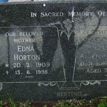 HORTON Jack James Ashton -1959 &amp; Edna 1909-1998