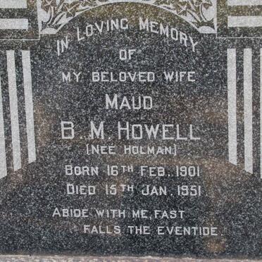 HOWELL Maud B.M. nee HOLMAN 1901-1951