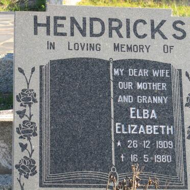 HENDRICKS Elba Elizabeth 1909-1980