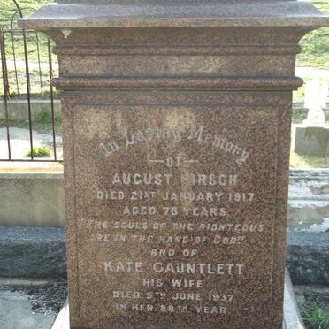 HIRSCH August -1917 :: GAUNTLETT Kate formerly HIRSCH -1937