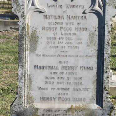HURD Henry Pegg 1860-1929 &amp; Matilda Martha 1861-1914 :: HURD Marshall Henry 1889-1918 