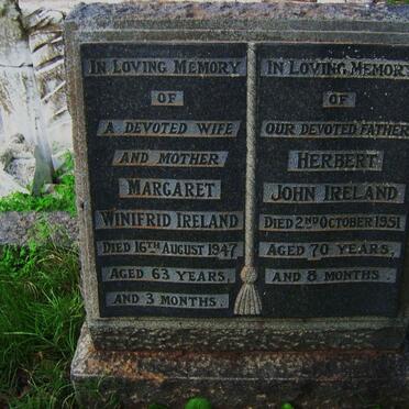 IRELAND Herbert John -1951 &amp; Margaret Winifrid -1947