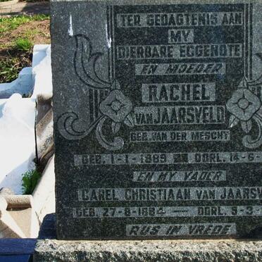 JAARSVELD Carel Christiaan, van 1884-1964 &amp; Rachel VAN DER MESCHT 1889-1960