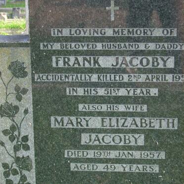 JACOBY Frank -1951 &amp; Mary Elizabeth -1957
