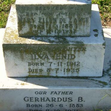 LANGE Gerhardus B. 1883-1971 &amp; Mary Ellen 1884-1932 :: DE LANGE Ilva Enid 1912-1935