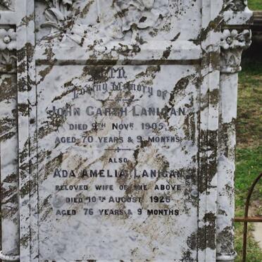 LANIGAN John Garth -1905 &amp; Ada Amelia -1925