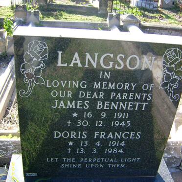 LANGSON James Bennett 1911-1945 &amp; Doris Frances 1914-1984