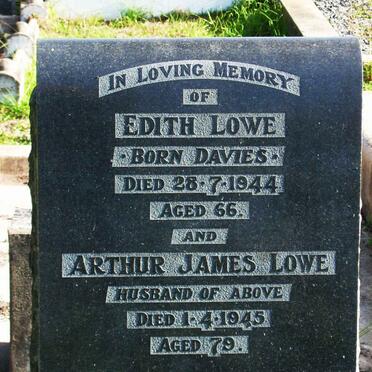LOWE Arthur James -1945 &amp; Edith DAVIES -1944