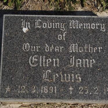 LEWIS Ellen Jane 1891-1971