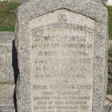 MITCHELL Edwin -1925 &amp; Annie Elizabeth formerly GATES nee VERMAAK -1937