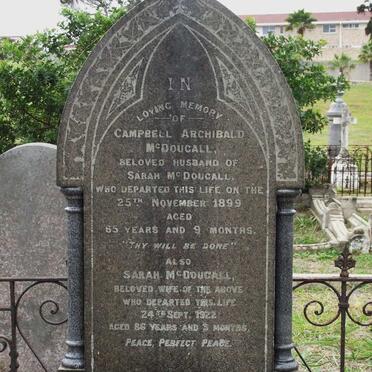 McDOUGALL Campbell Archibald -1899 &amp; Sarah -1922