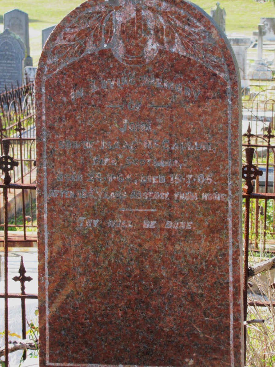 McCALLUM John 1864-1905