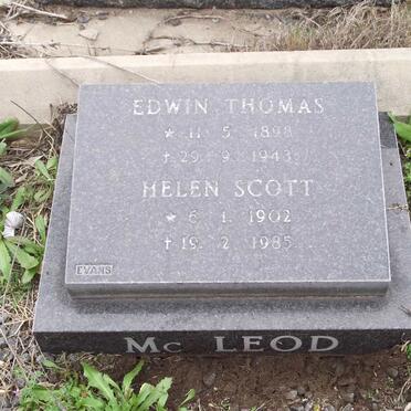 MCLEOD Edwin Thomas 1898-1943 &amp; Helen 1902-1985