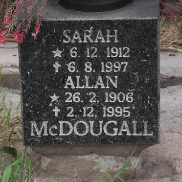 McDOUGALL Allan 1906-1995 &amp; Sarah 1912-1997 