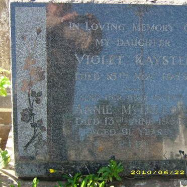 McDILLON Annie -19?? :: KAYSTER Violet -1953