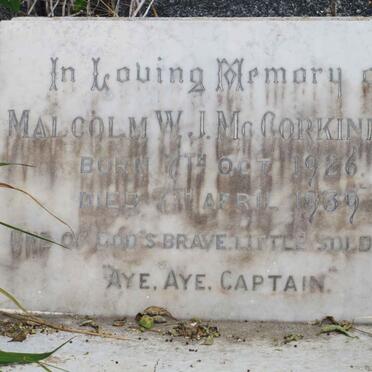 McCORKINDALE Malcolm W.J. 1926-1930