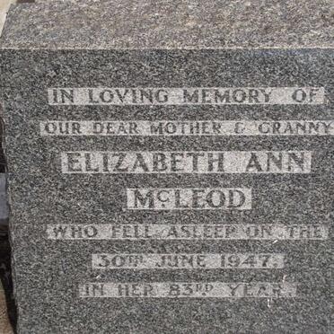 McLEOD Elizabeth Ann -1947