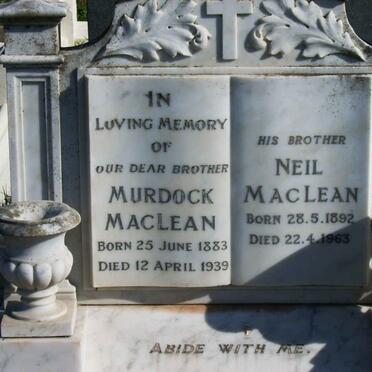 MACLEAN Murdock 1883-1939 :: MACLEAN Neil 1892-1963