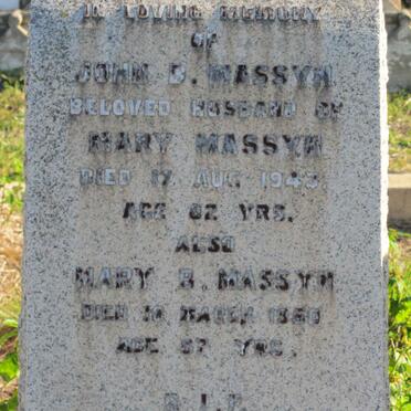 MASSYN John B. -1943 &amp; Mary B. -1960