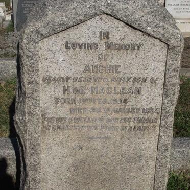 MACLEAN Archie 1904-1924