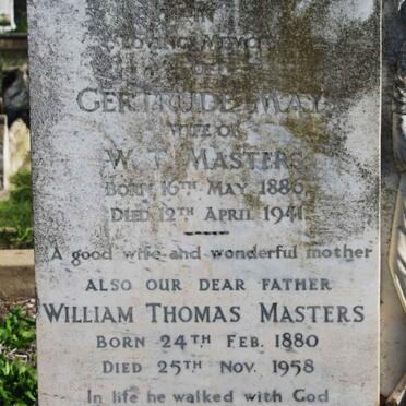 MASTERS William Thomas 1880-1958 &amp; Gertrude May 1886-1941