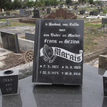 MARAIS Frans 1922-1975 &amp; Gezina 1928-2010