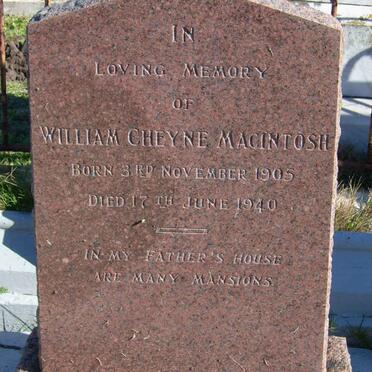 MACINTOSH William Cheyne 1905-1940
