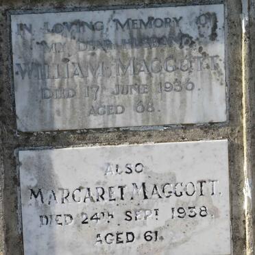 MAGGOTT William  -1936 &amp; Margaret -1938