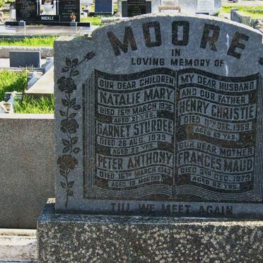 MOORE Henry Christie -1959 &amp; Frances Maud -1979 