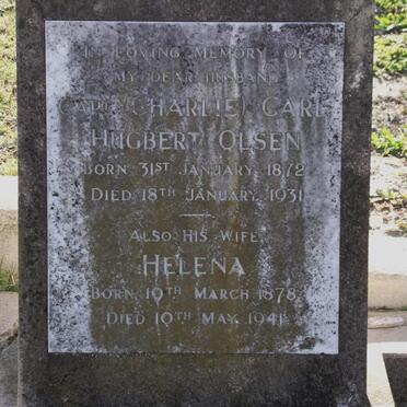 OLSEN  Carl Hugbert 1872-1931 &amp; Helena 1878-1941