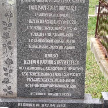 PLAYDON William 1872-1945 &amp; Elizabeth Ann 1871-1944 :: PLAYDON Grace Winnifred -1899