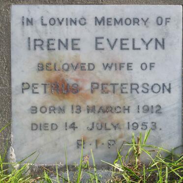 PETERSON Irene Evelyn 1912-1953